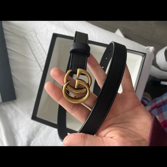 ❗️SOLD❗️GUCCI LEATHER BELT WITH DOUBLE G BUCKLE - Picture 2 of 4